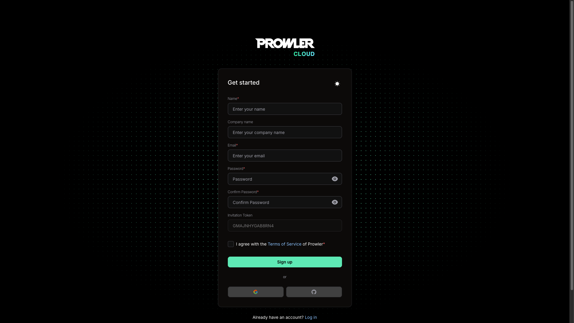 Invitation sign-up