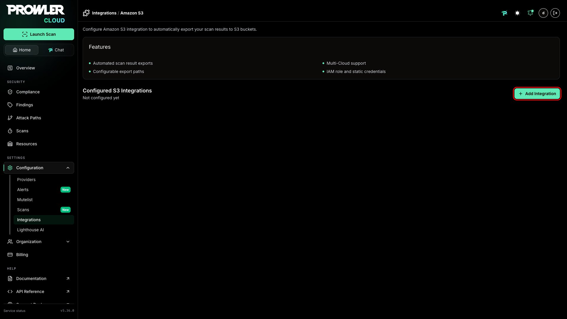 Add integration button