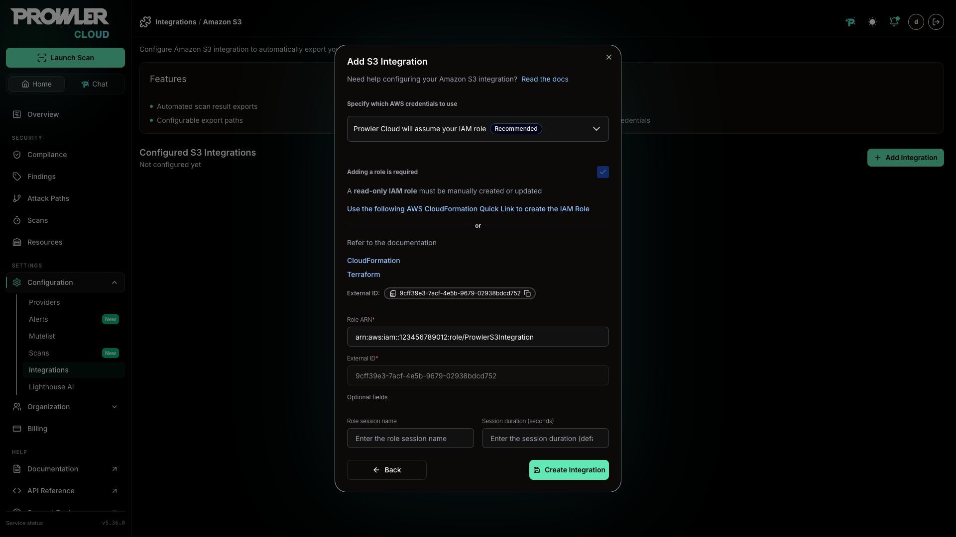 Credentials configuration