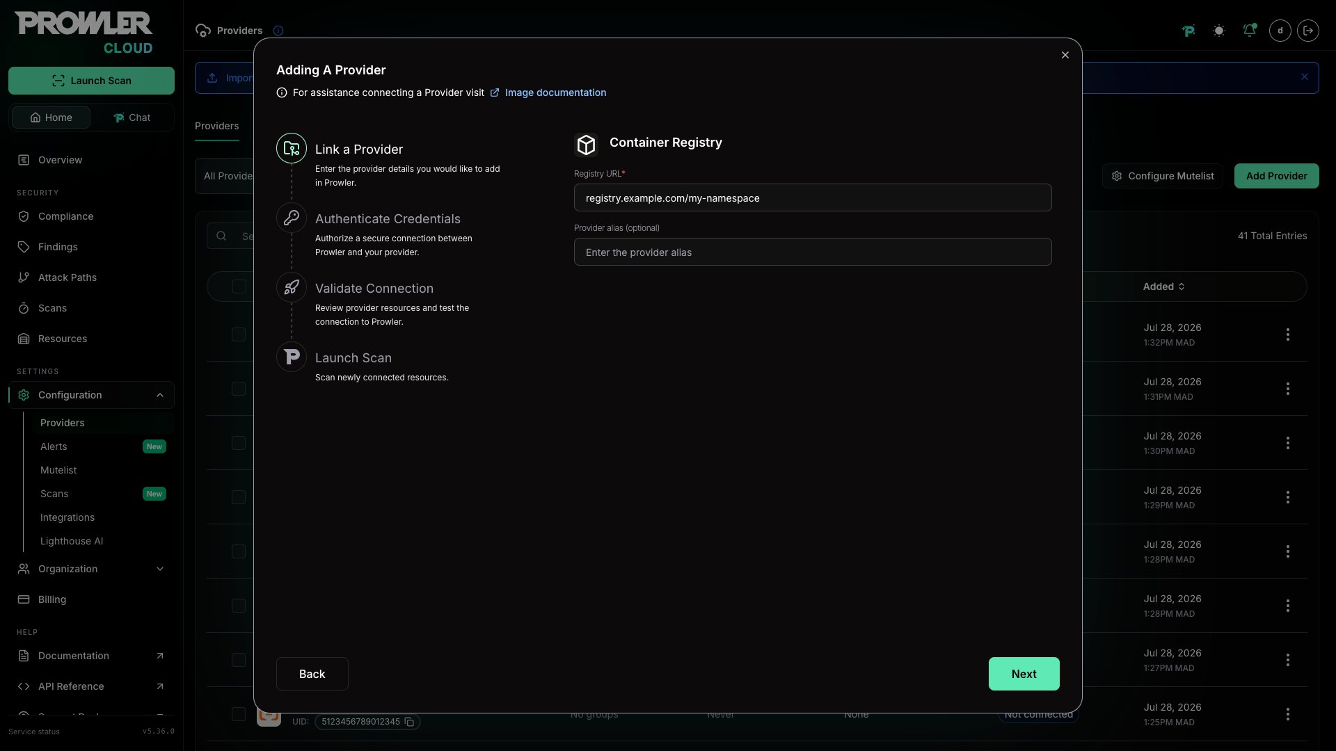 Add Container Registry URL