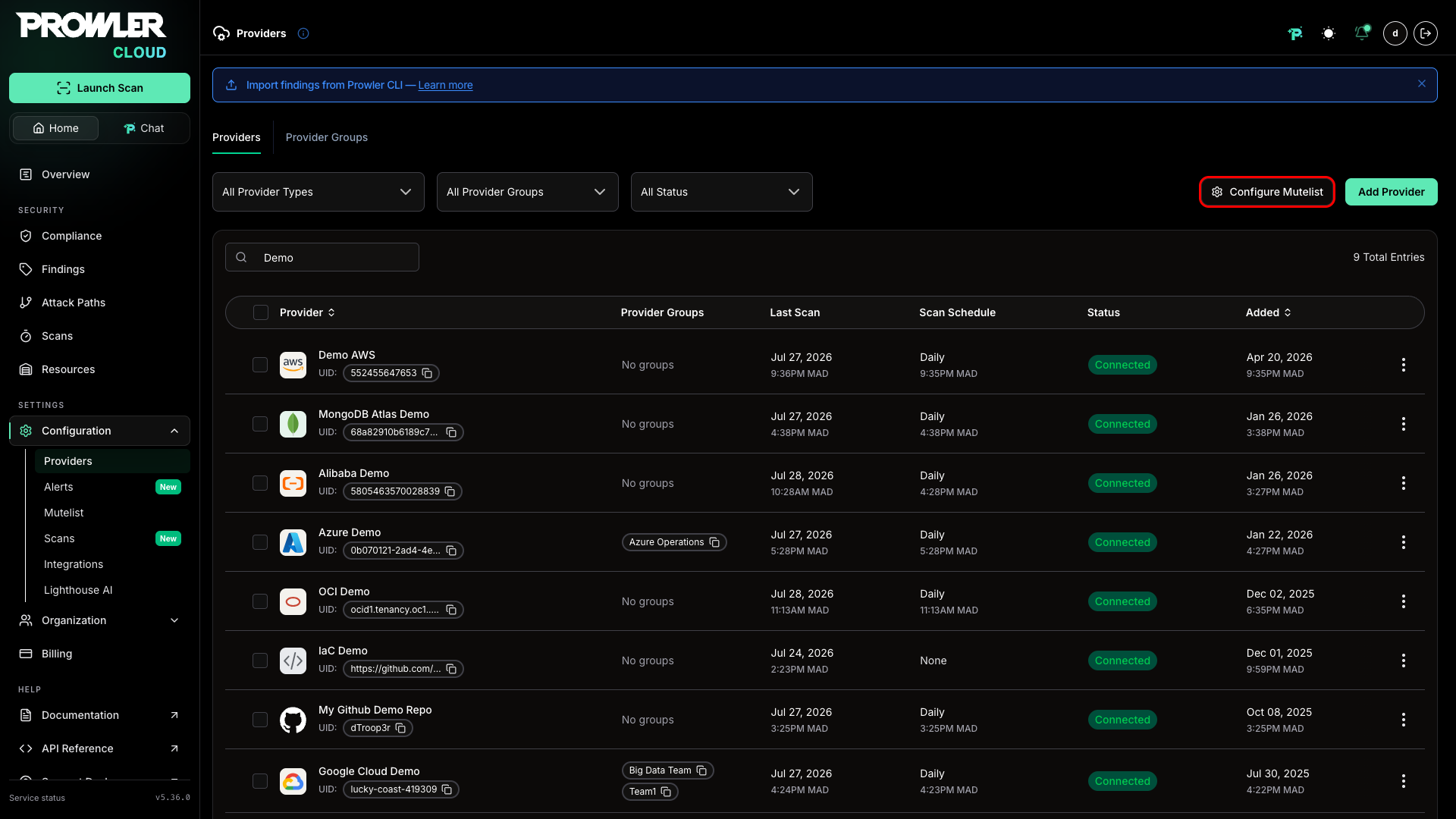 Button enabled in providers page