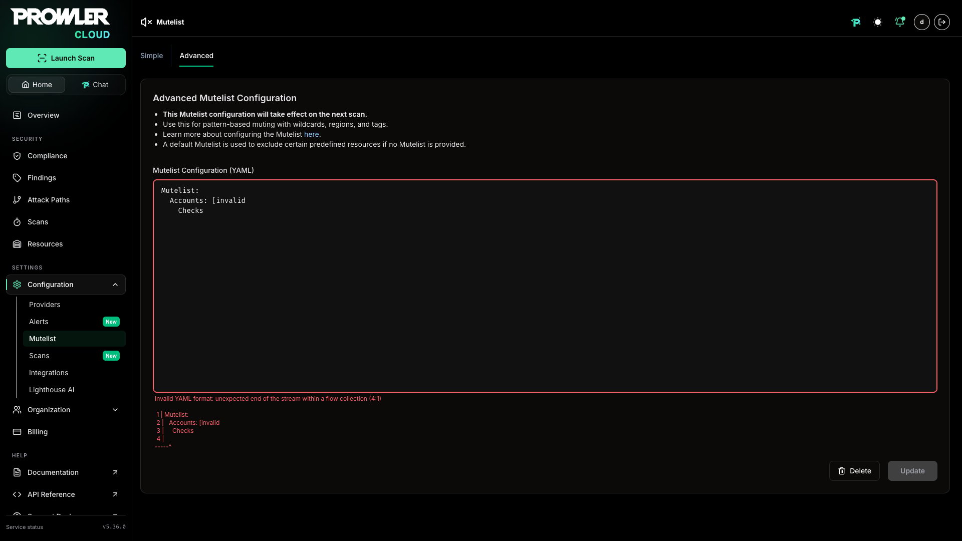 Wrong YAML configuration