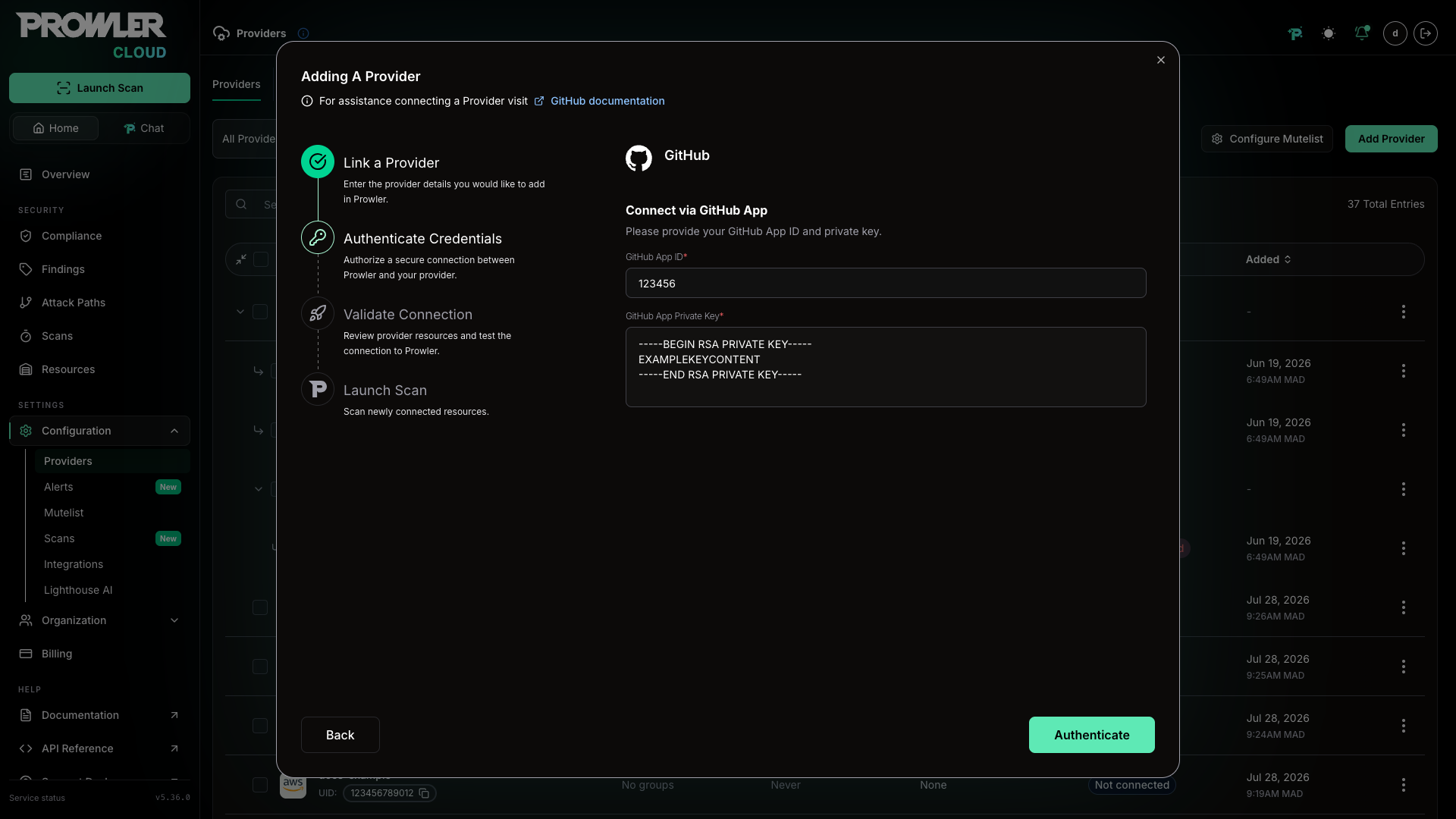 Configure GitHub App
