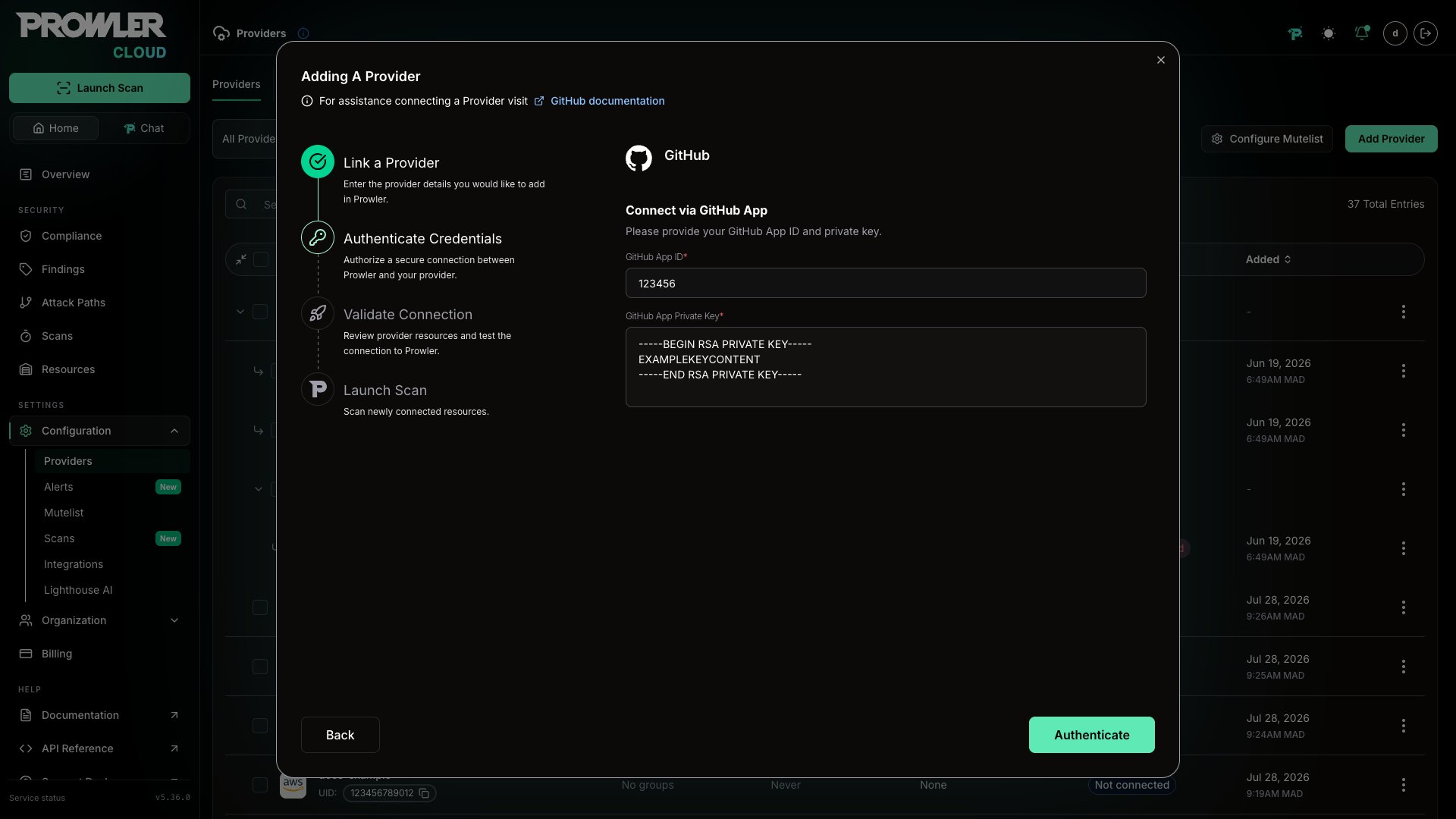 Configure GitHub App