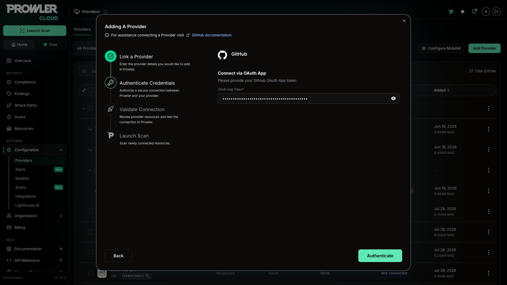 Configure OAuth App Token