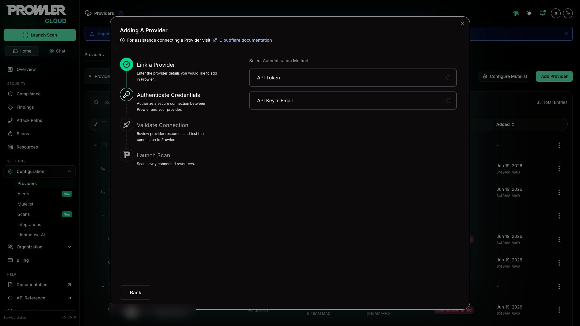 Select Authentication Method