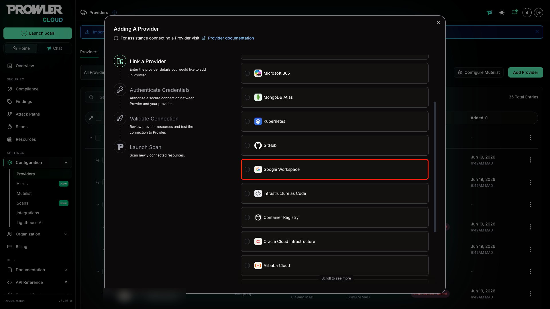 Select Google Workspace
