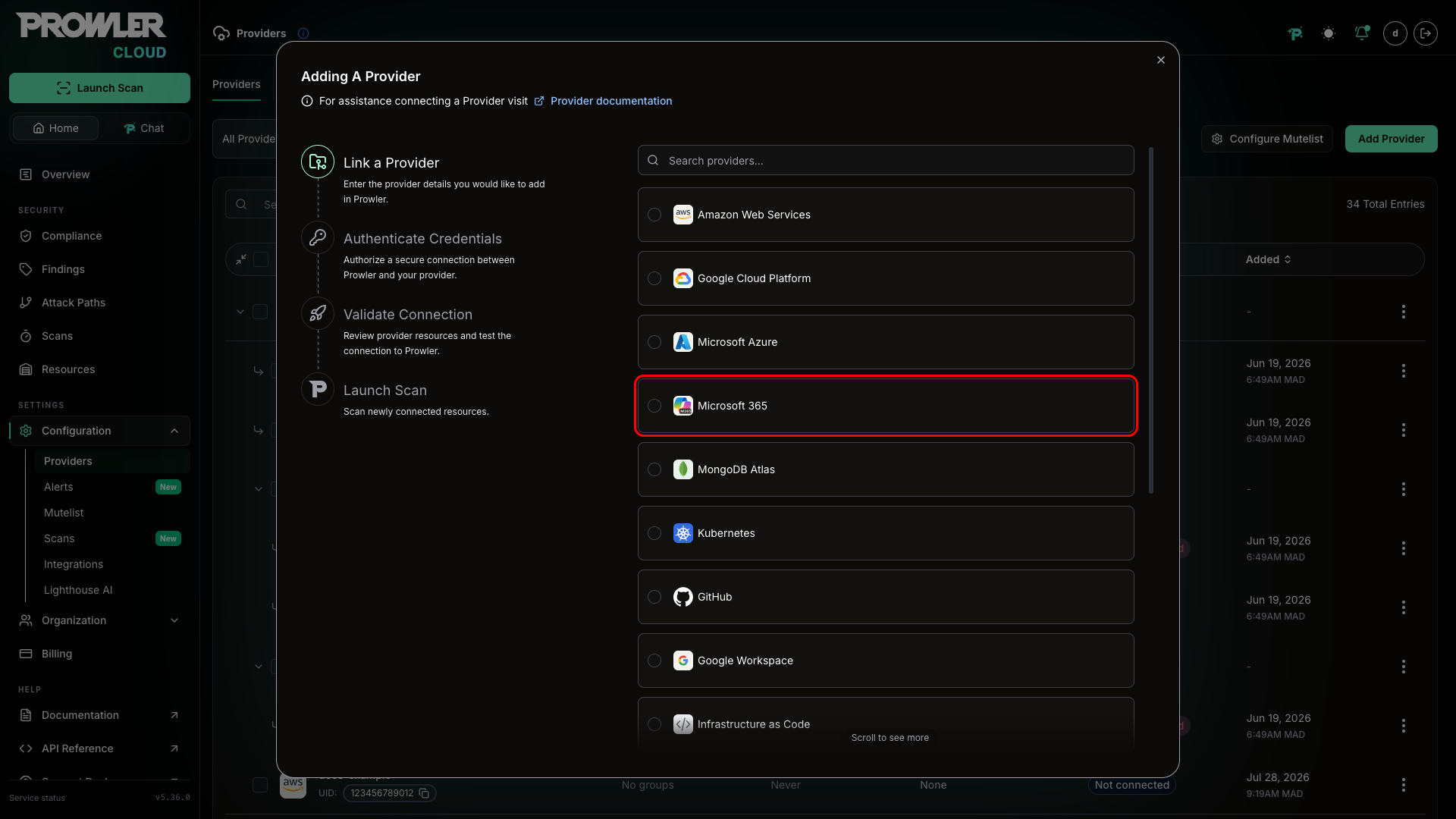 Select Microsoft 365
