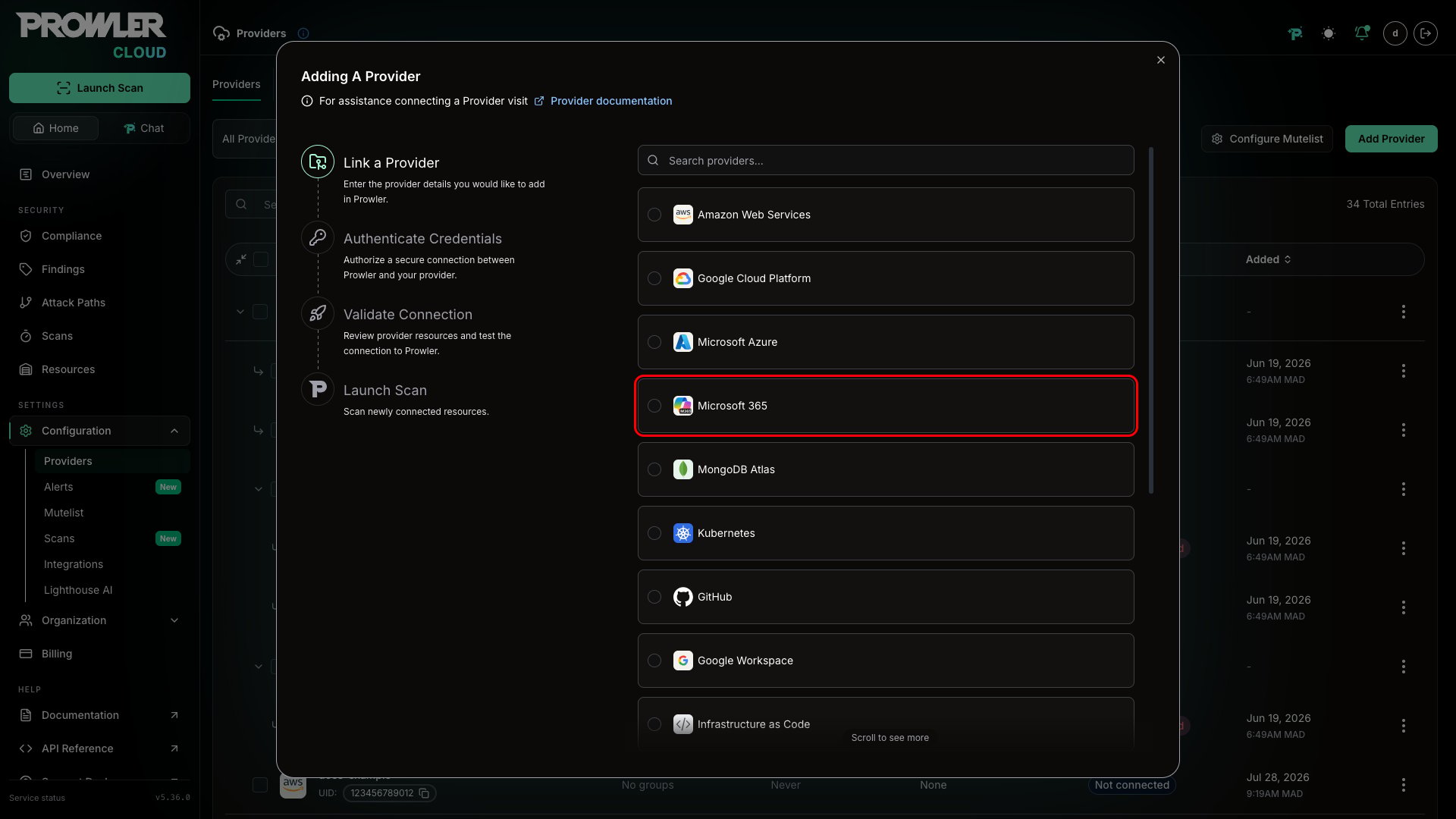 Select Microsoft 365