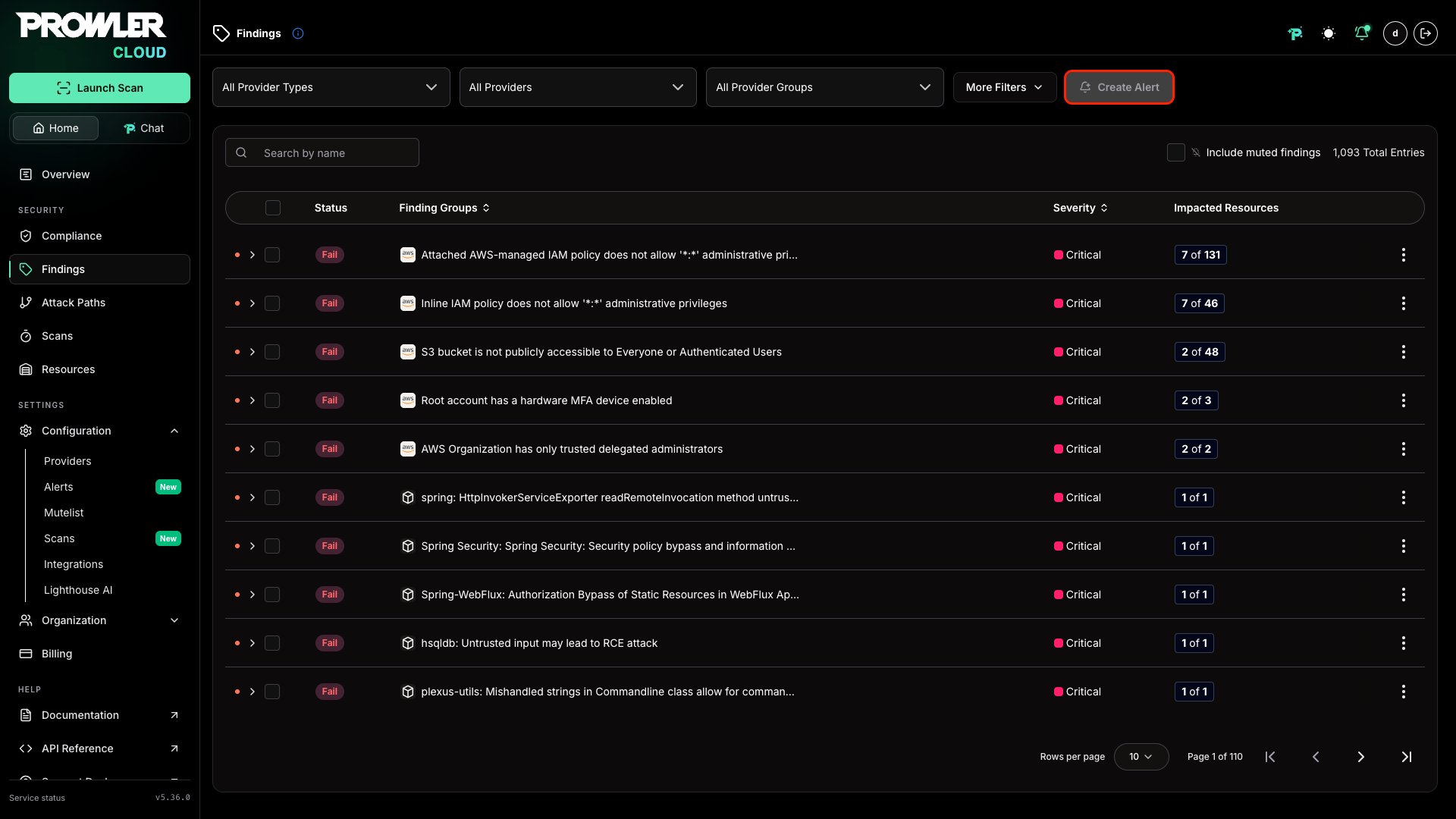 Create Alert From Findings