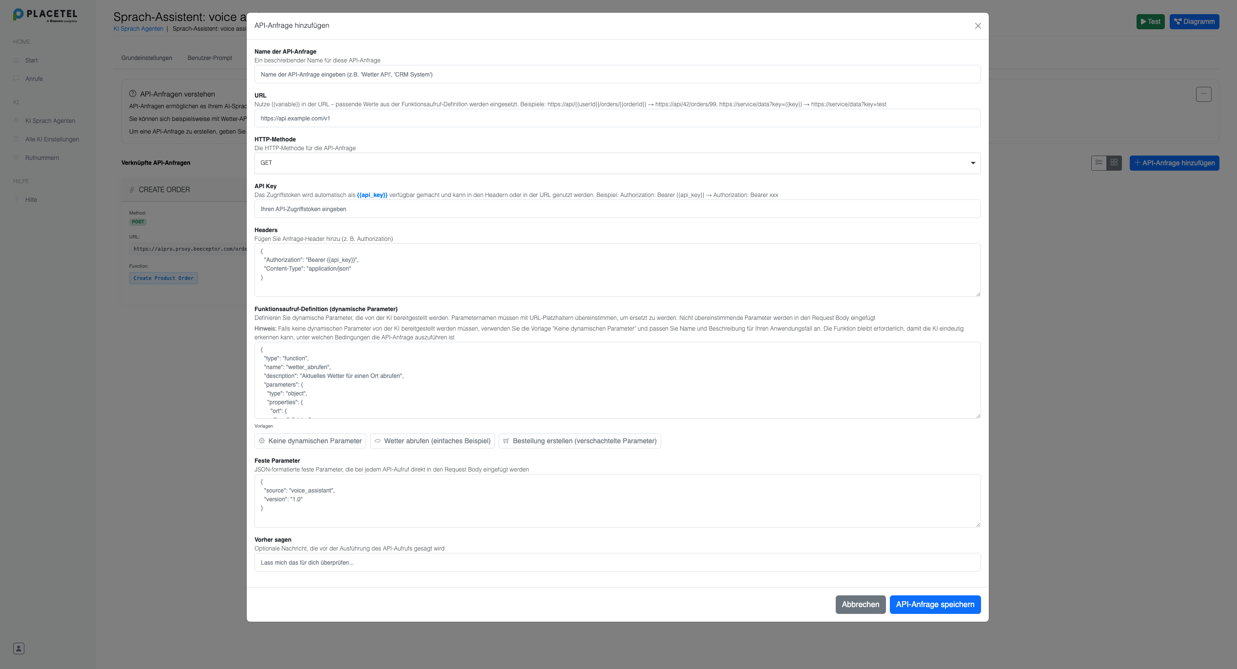 API Request Configuration Form