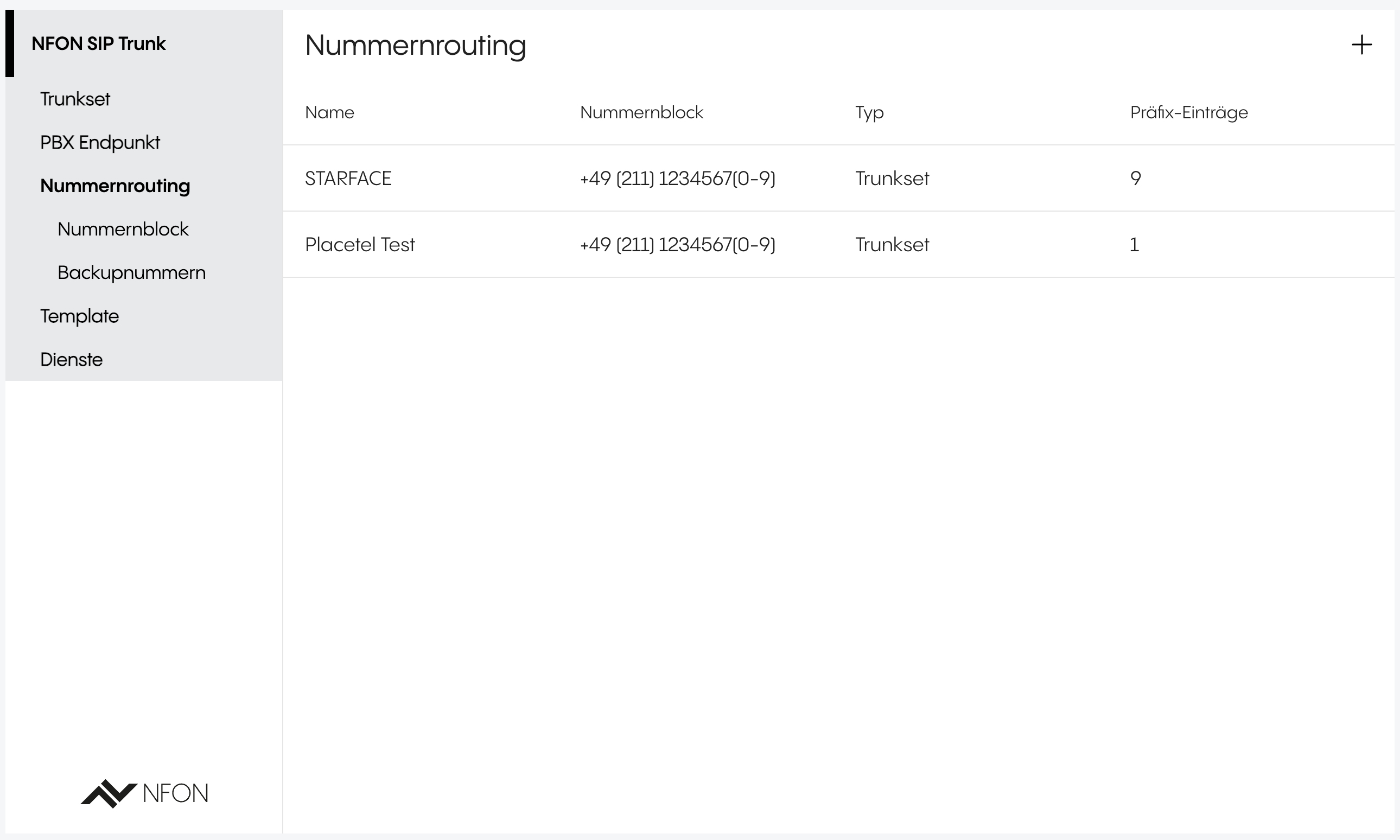 Saved phone number routing in the overview