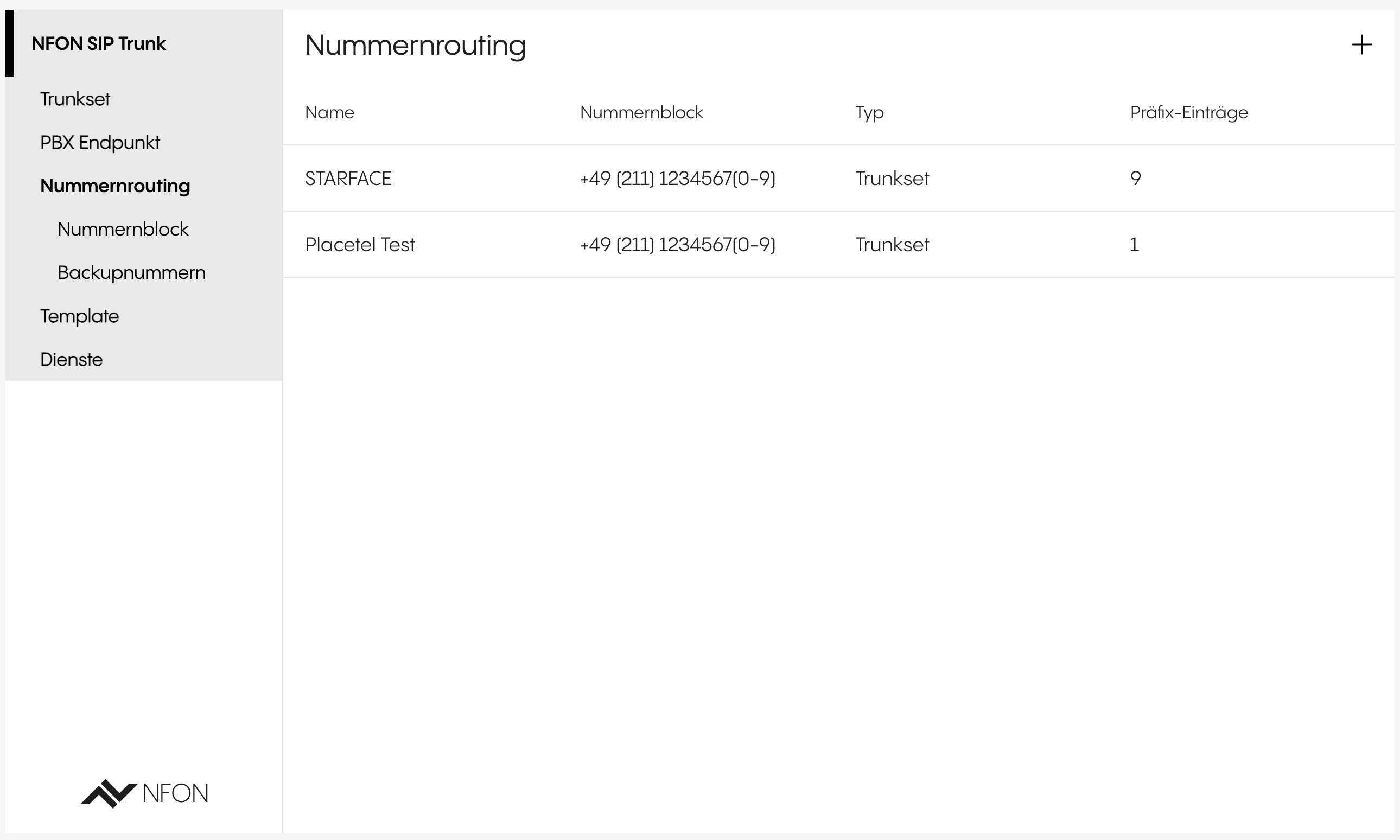 Saved phone number routing in the overview