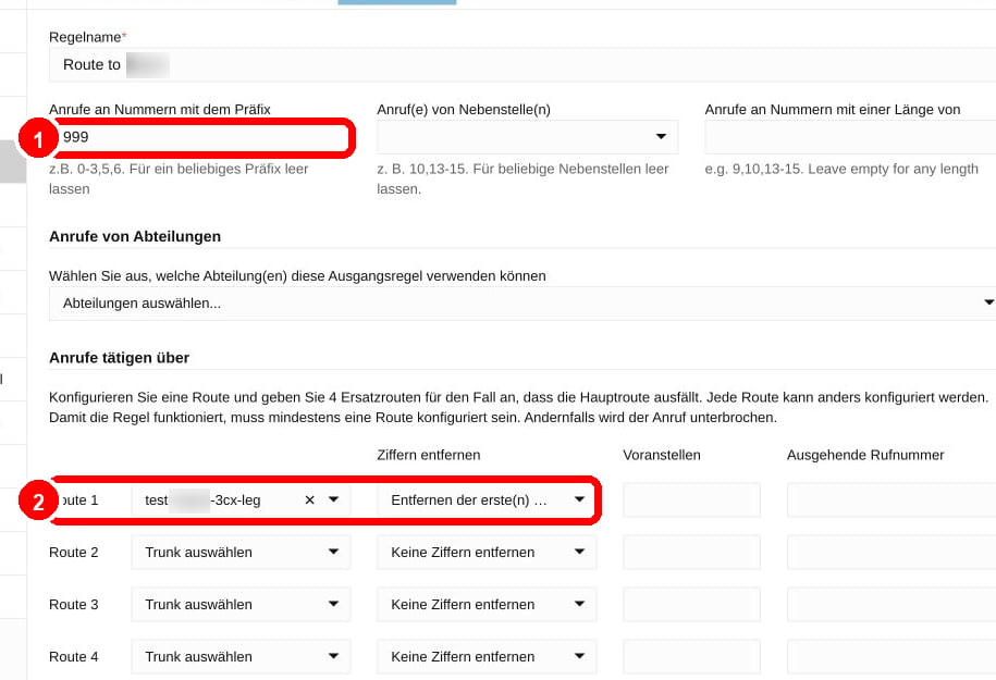 Ausgehende Regel in 3CX erstellen