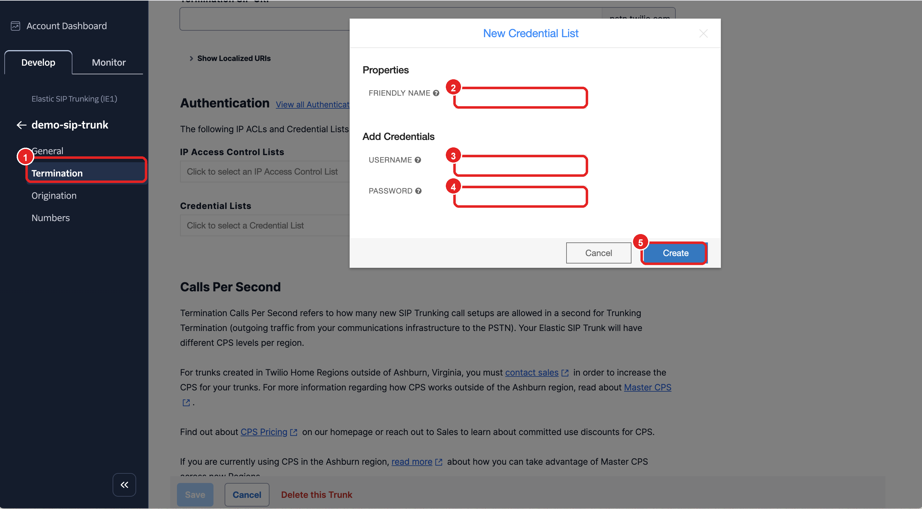 Twilio Credential List erstellen