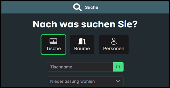 Tischsuche