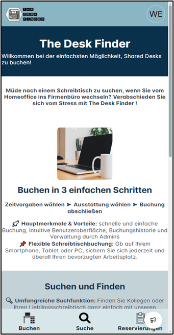 Menü-Schaltflächen am unteren Ende