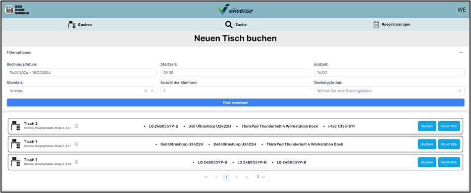 Buchungsseite 1