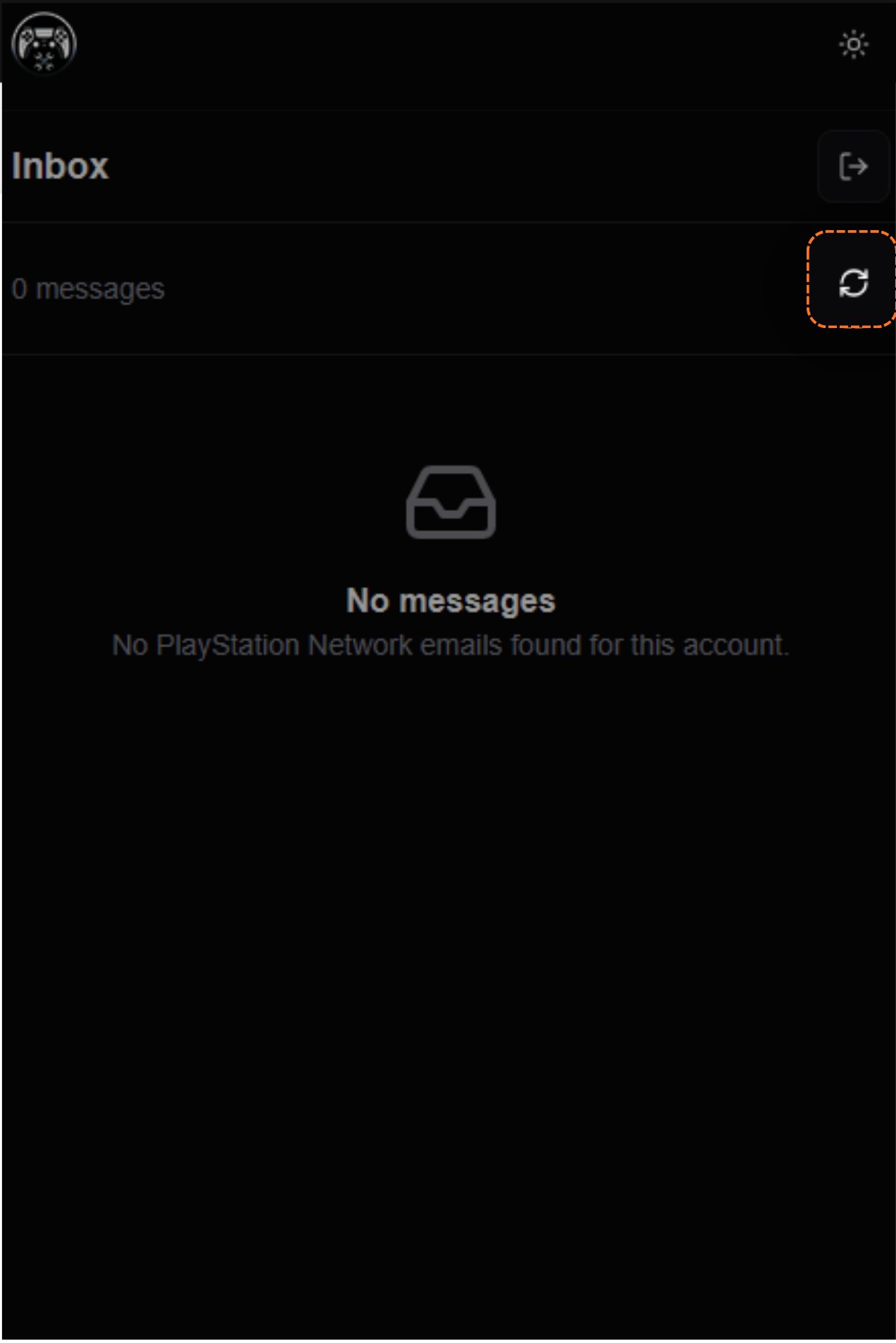 PSNTools inbox, click the refresh button