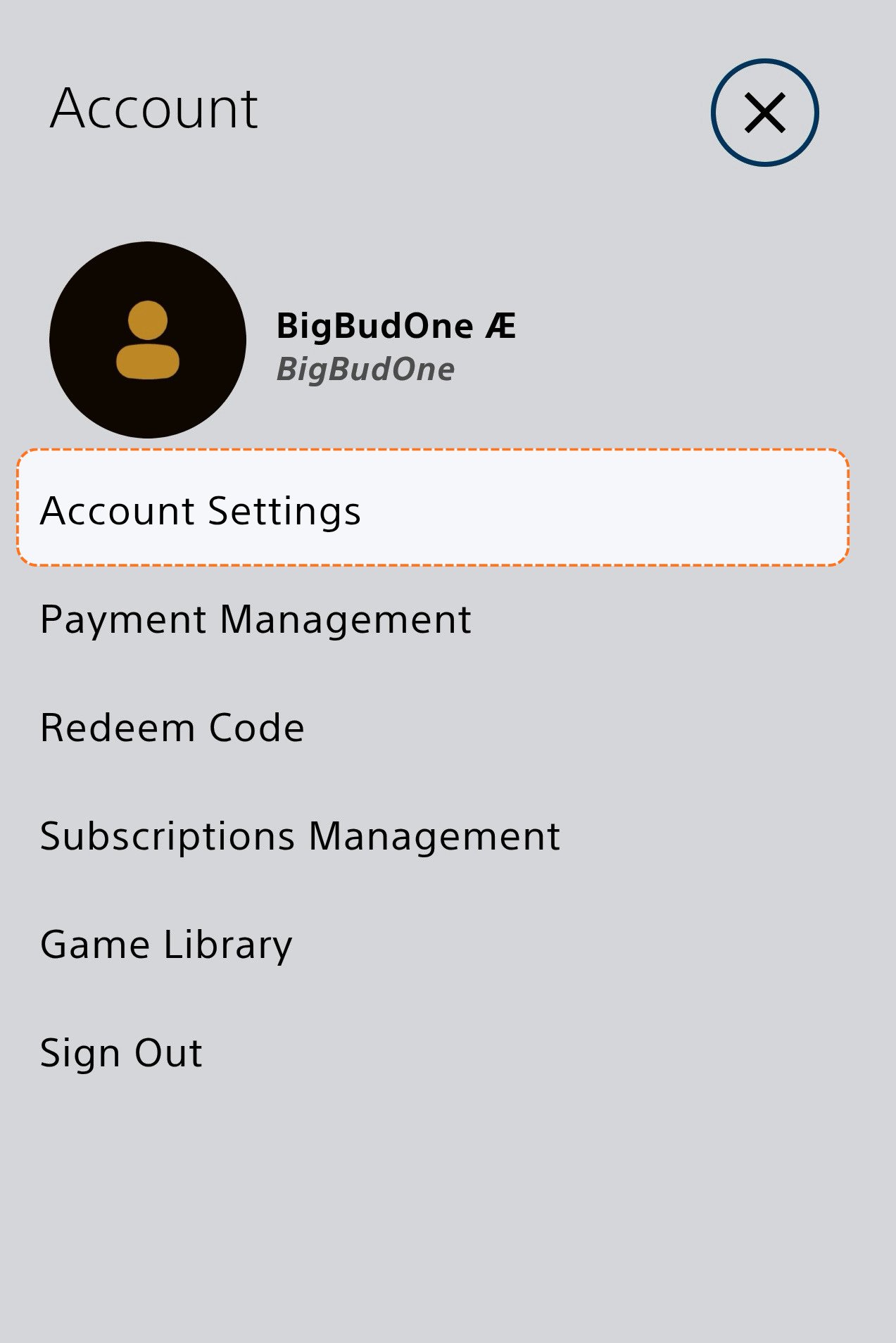 Profile menu, click Account Settings