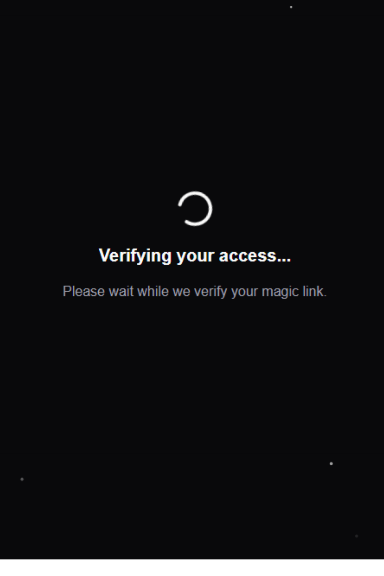 Verifying your access screen