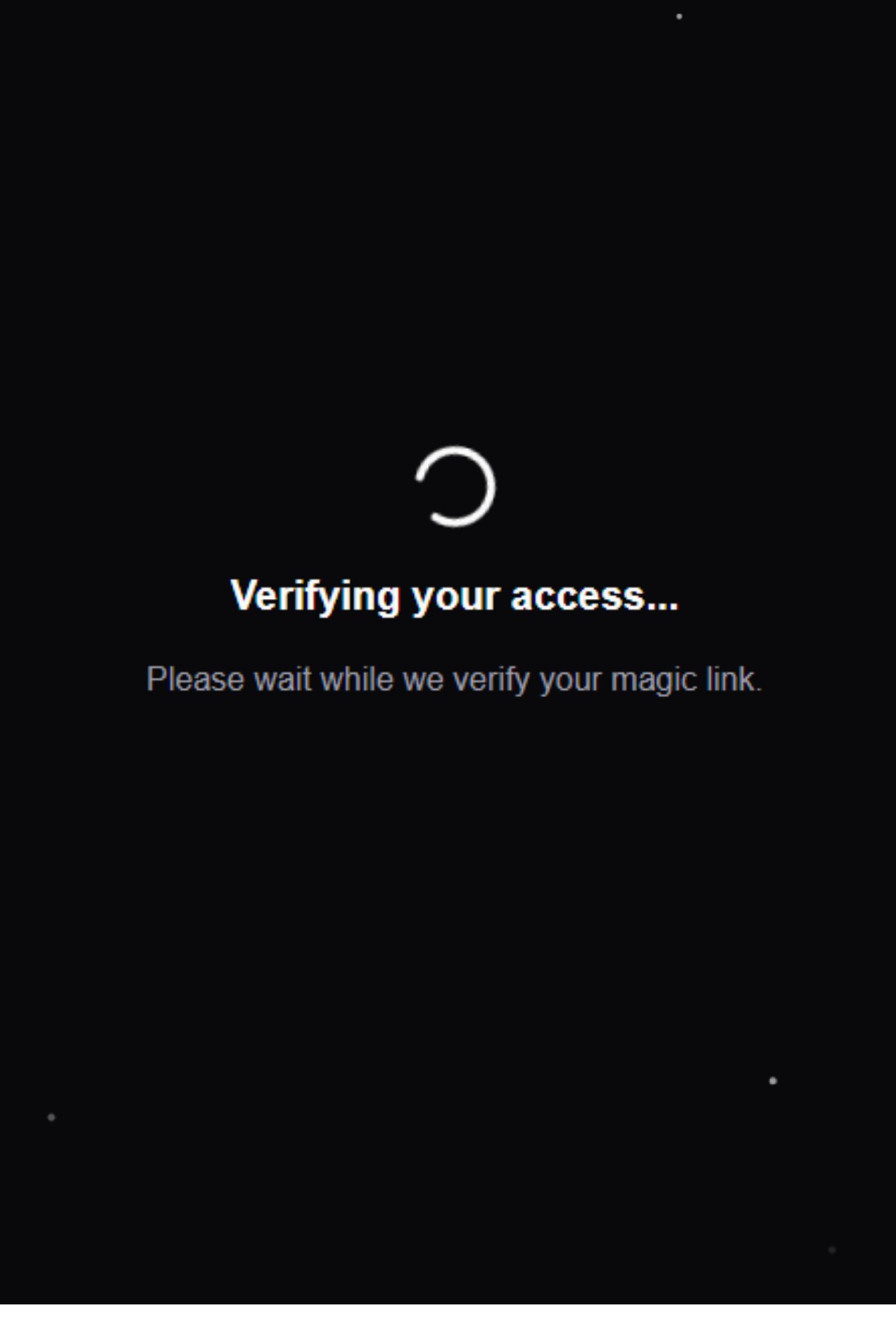 Verifying your access screen
