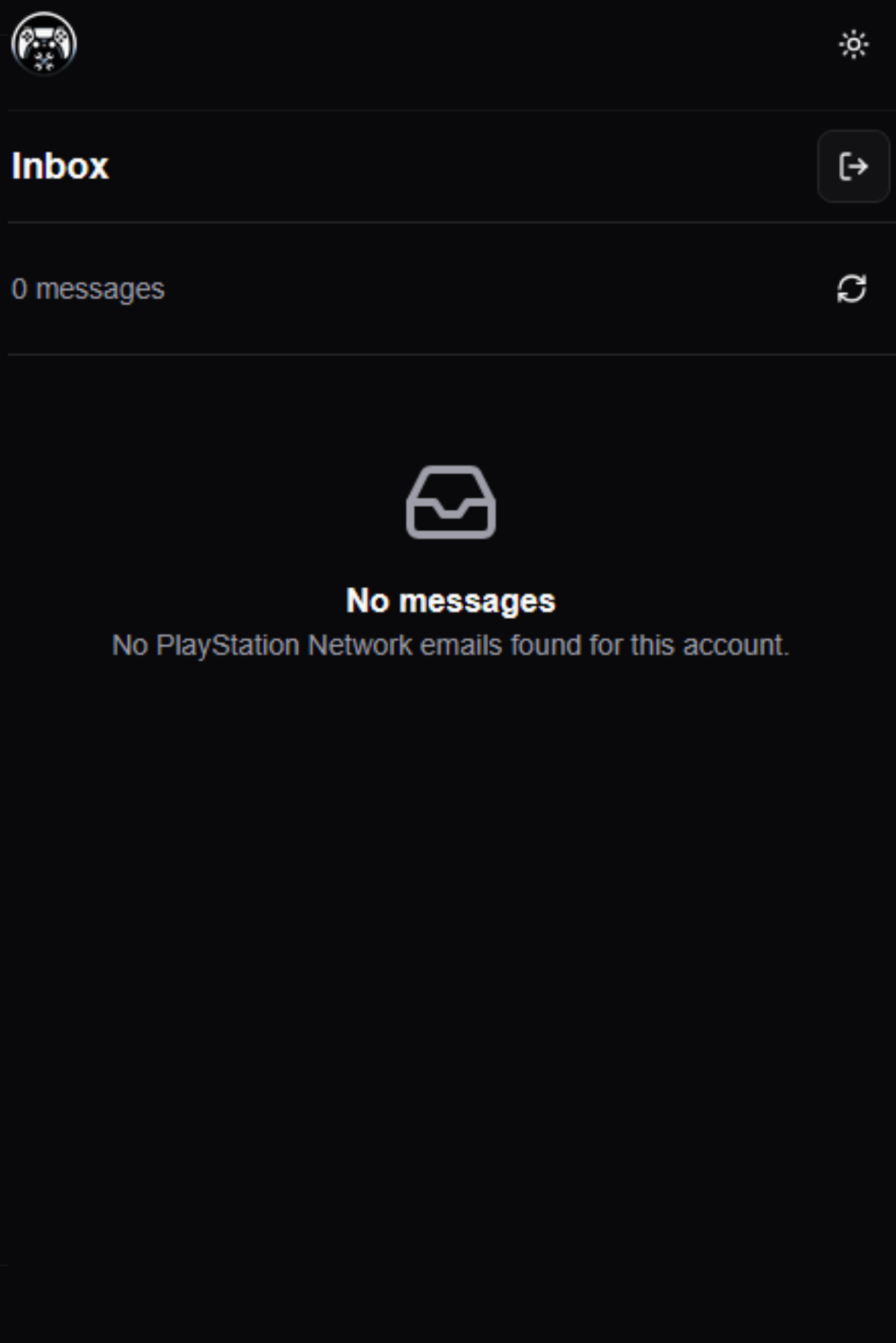 Inbox with no messages
