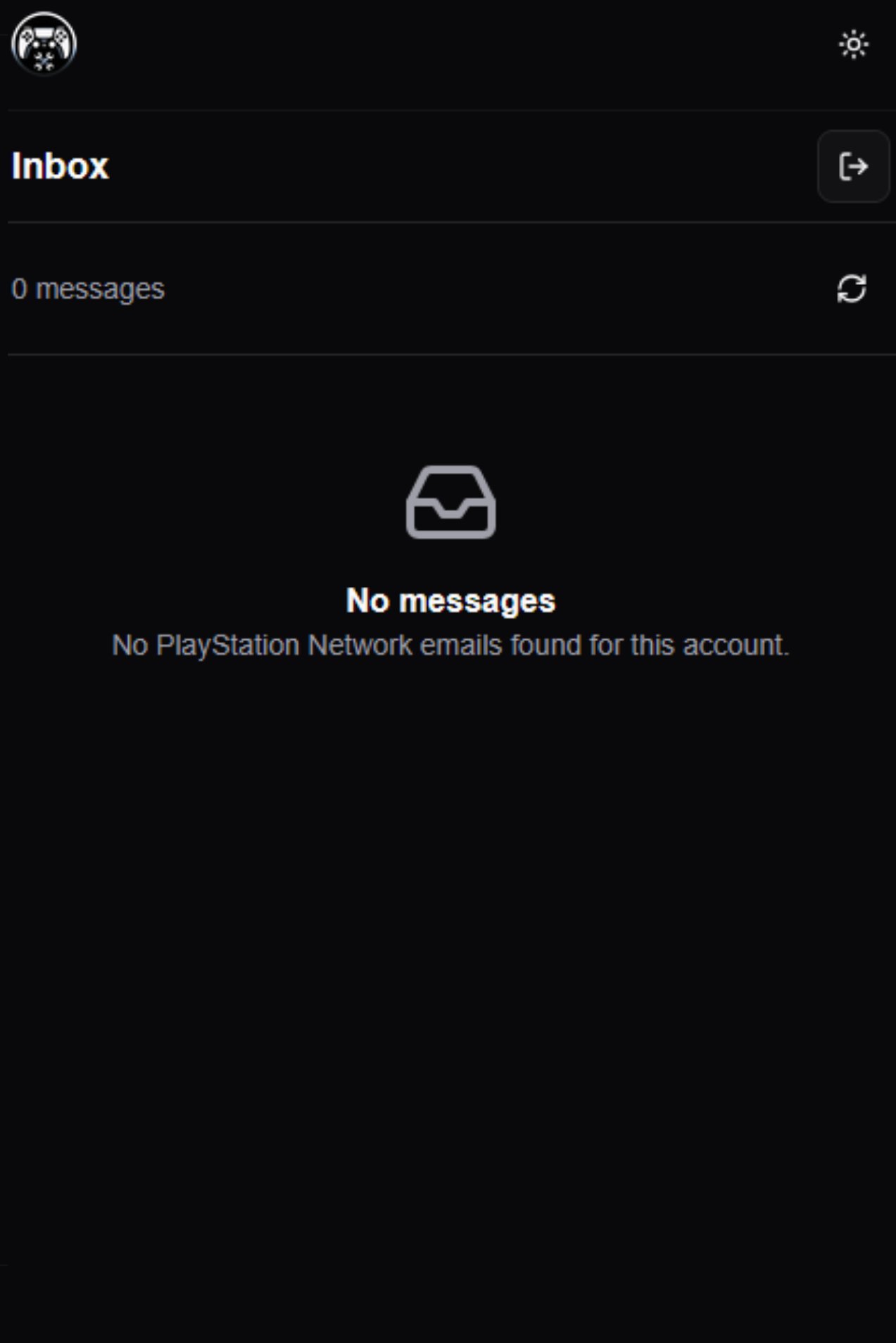 Inbox with no messages