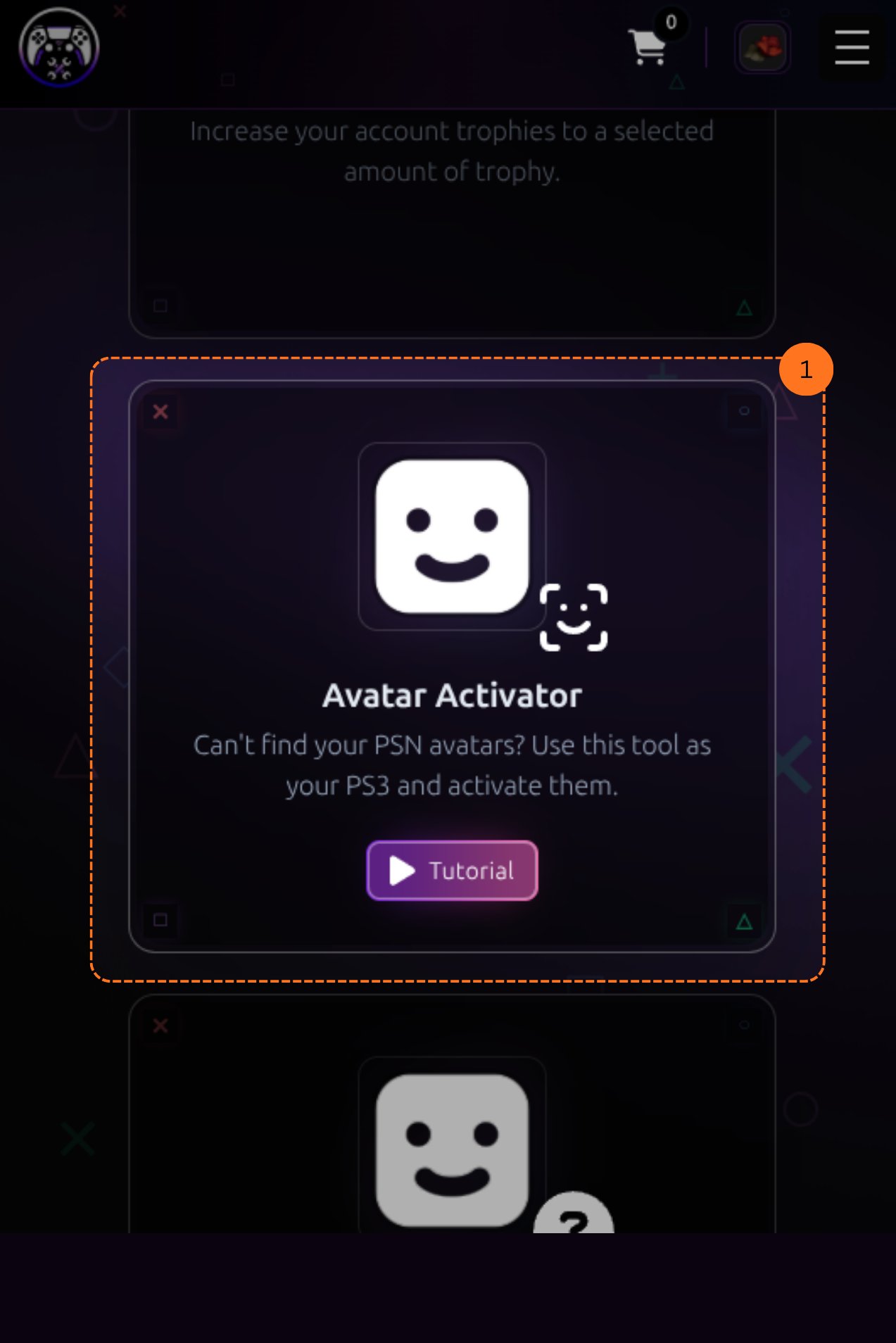 Avatar Activator Section