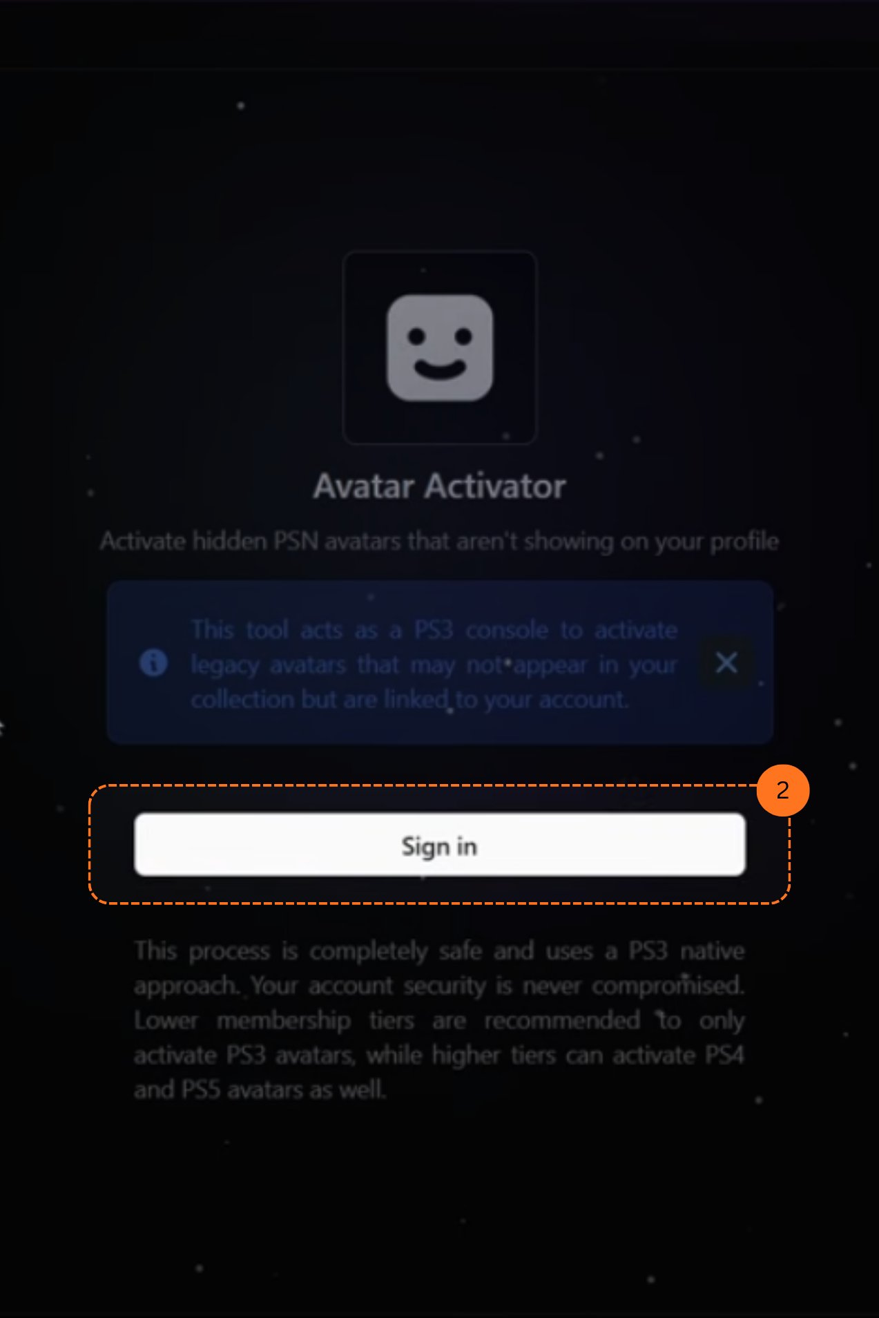 Avatar Activator Sign In