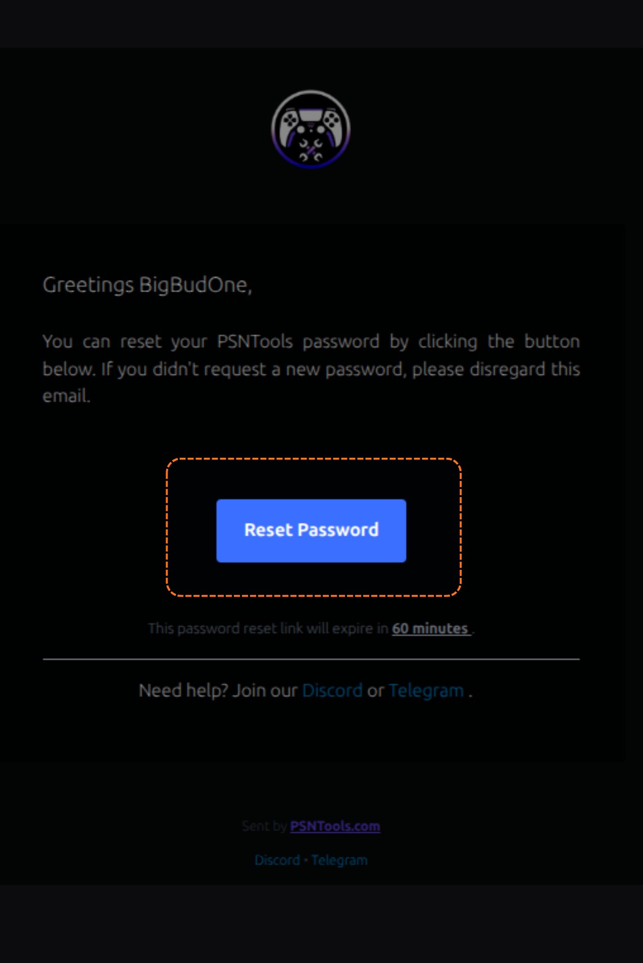 Password Change Reset Email
