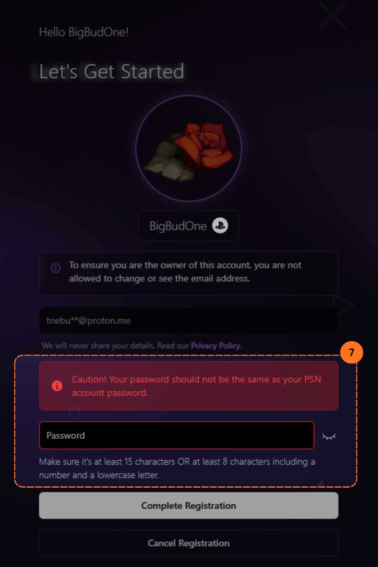 Psn Tools Password Field