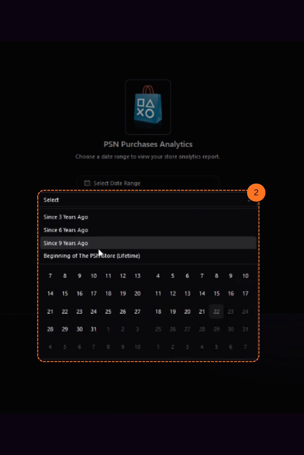 Purchase Analytics Date Options