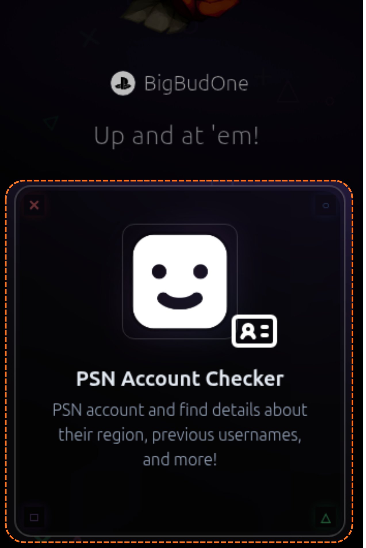 PSN Checker main page