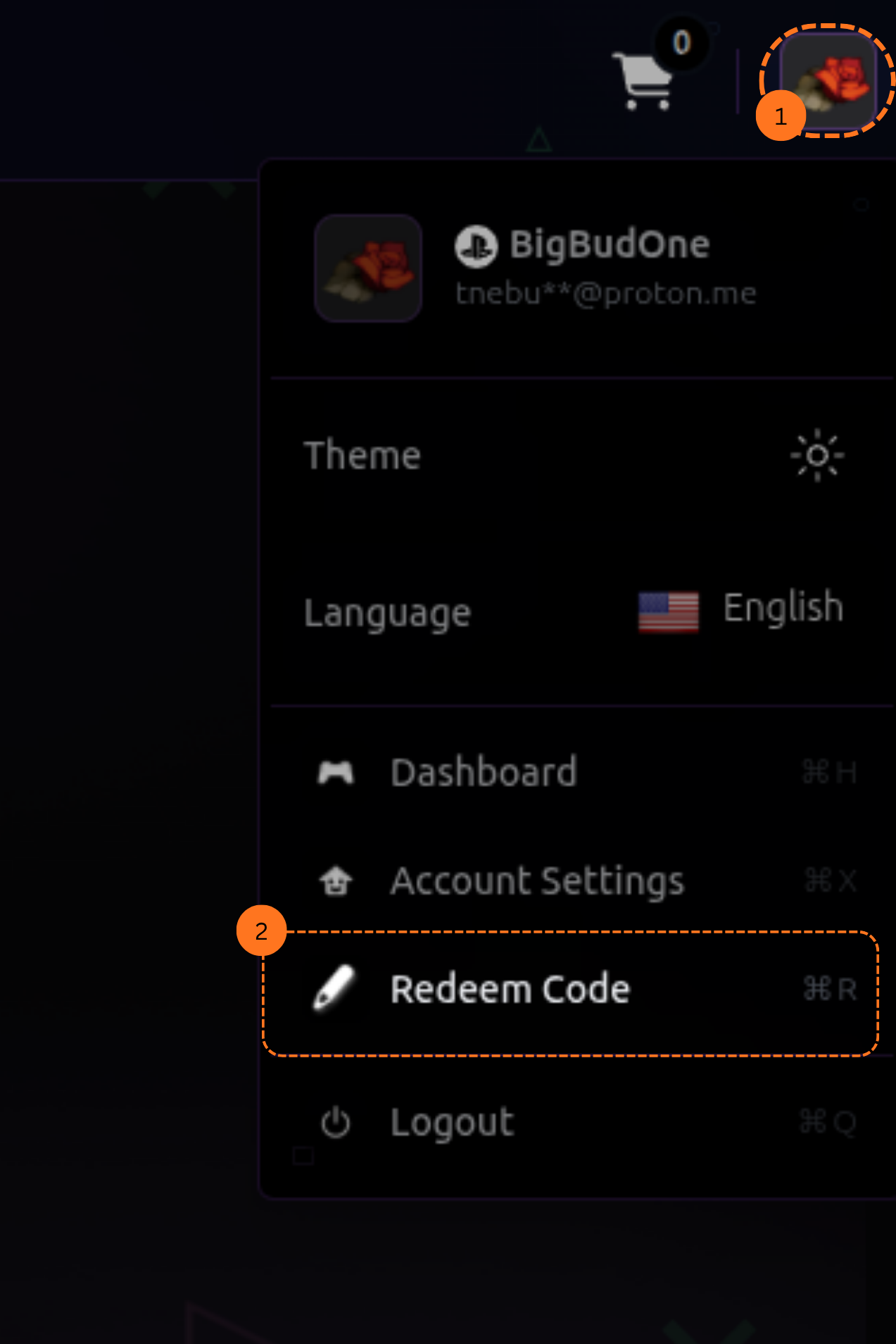 Redeemed code page