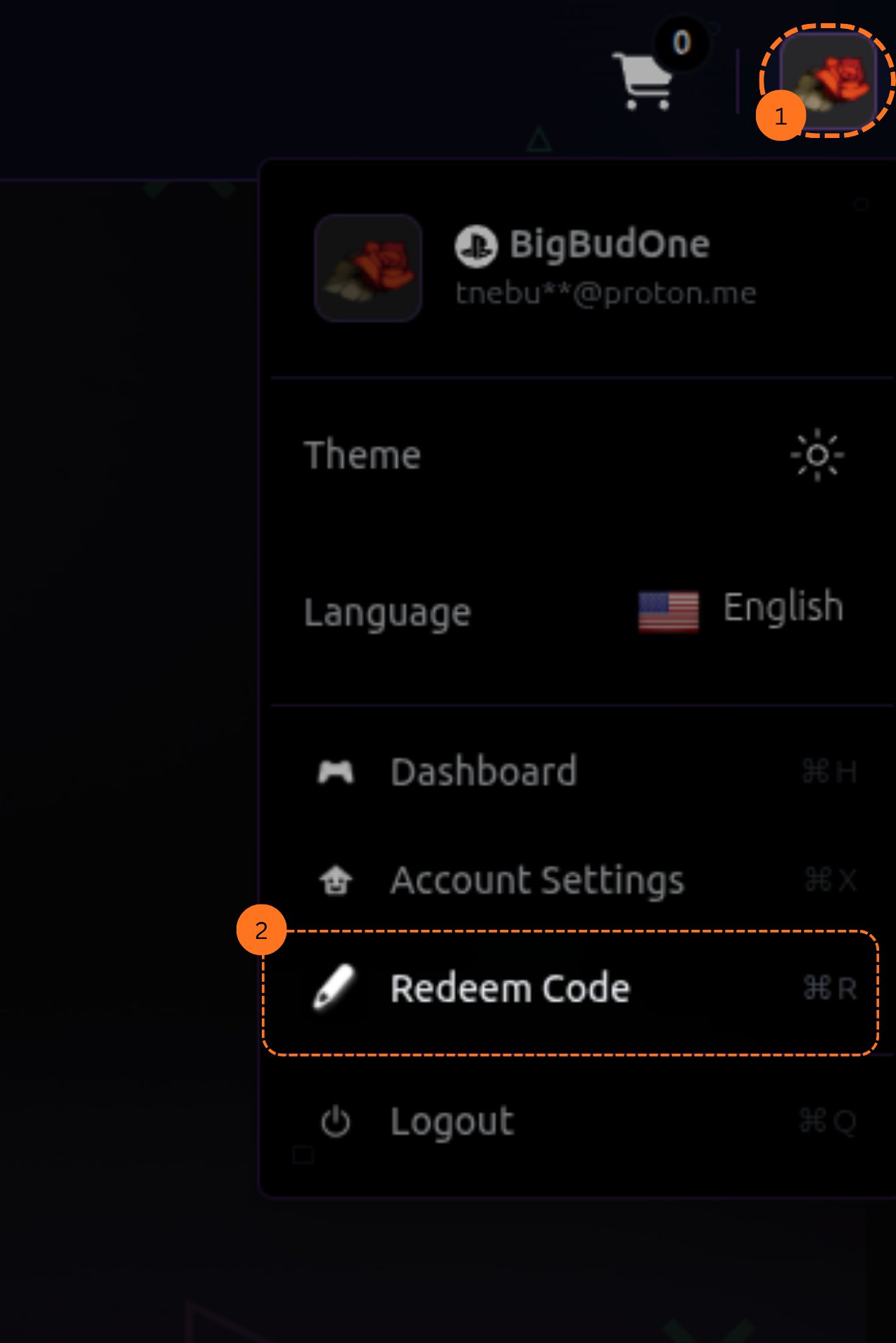 Redeemed code page