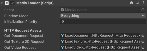 Media Loader Inspector