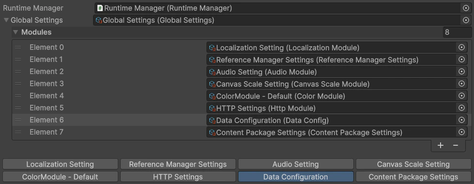 Global Settings Inspector