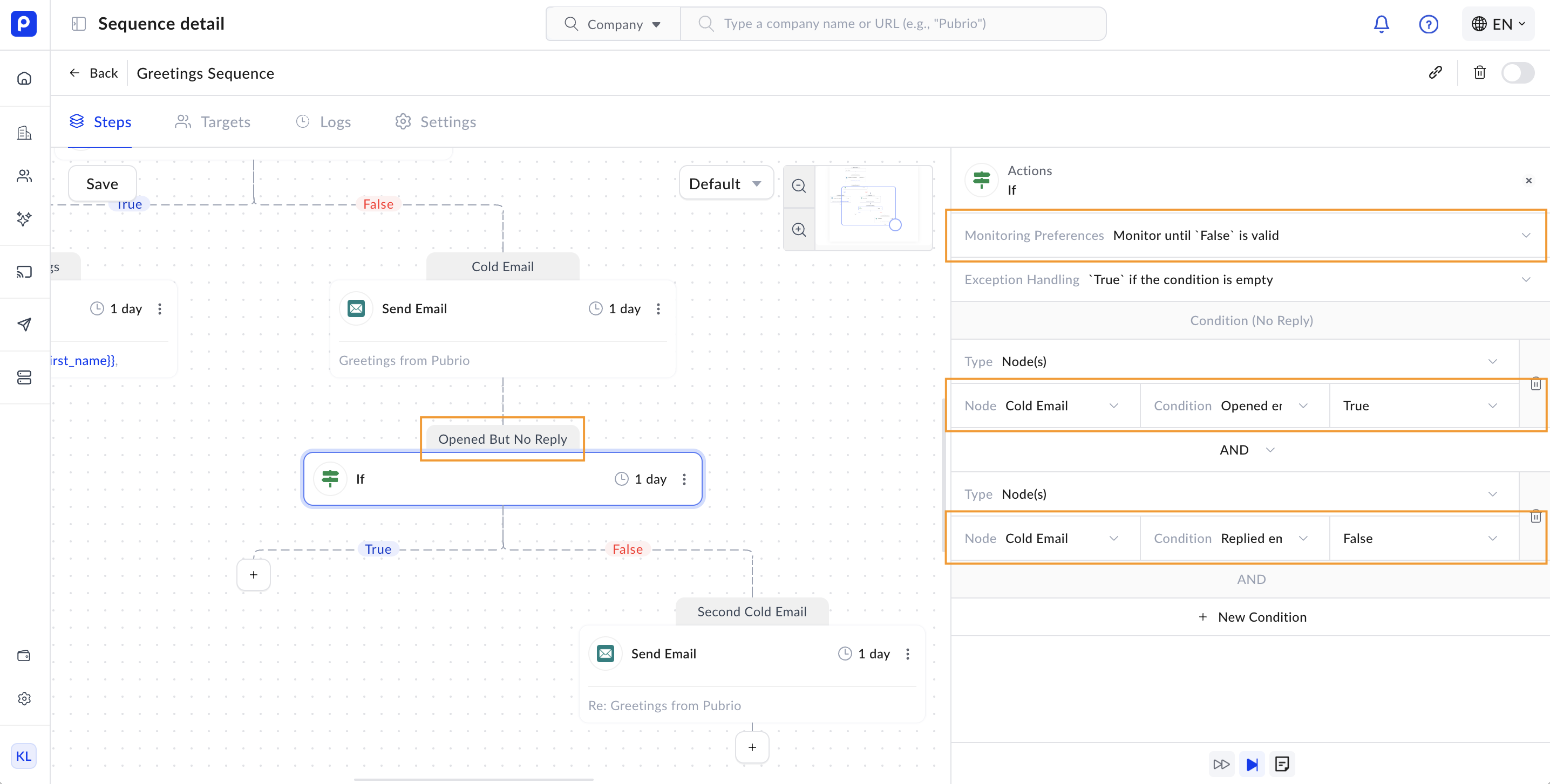 Sequence Condition Email No Reply