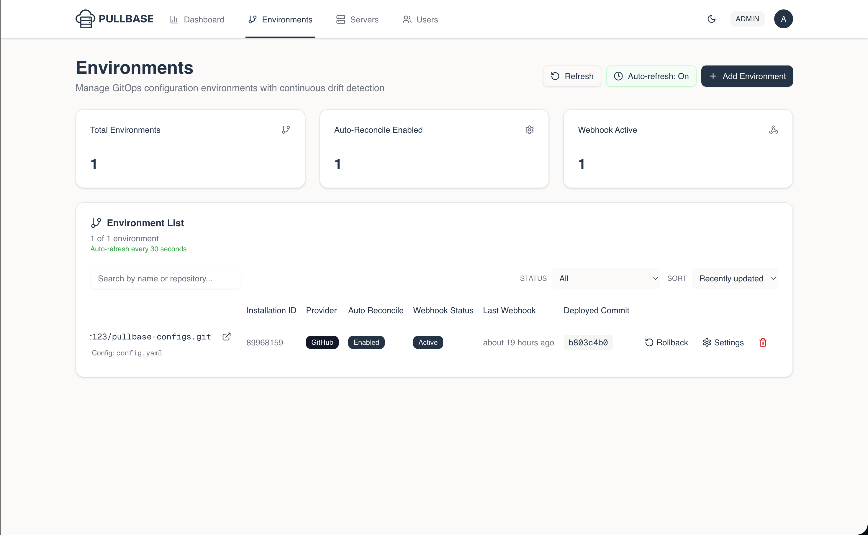 pullbase-environment-view