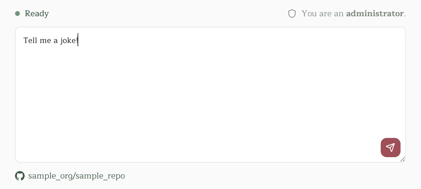 The prompt box in the Pullfrog console