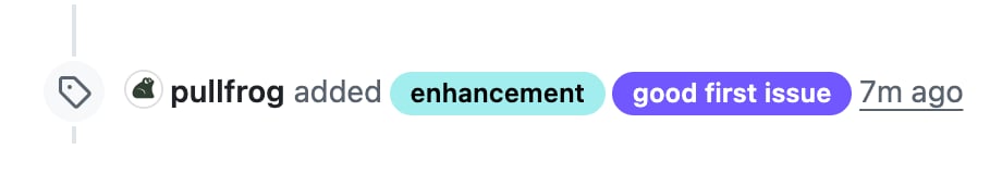 Pullfrog adding the enhancement and good first issue labels to a new issue