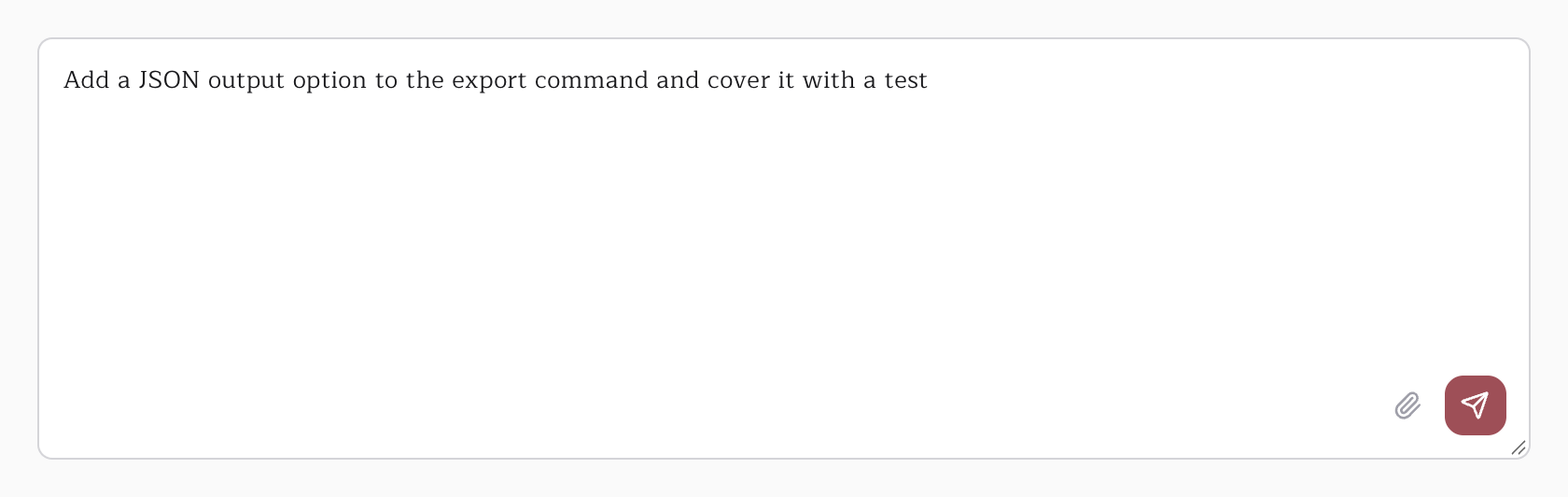 A prompt typed into the repository console prompt box