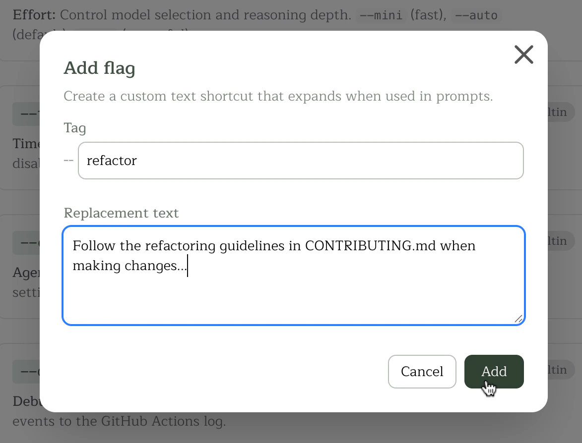 Creating a custom flag