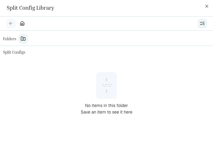 Split Config Library with folders and saved split configs