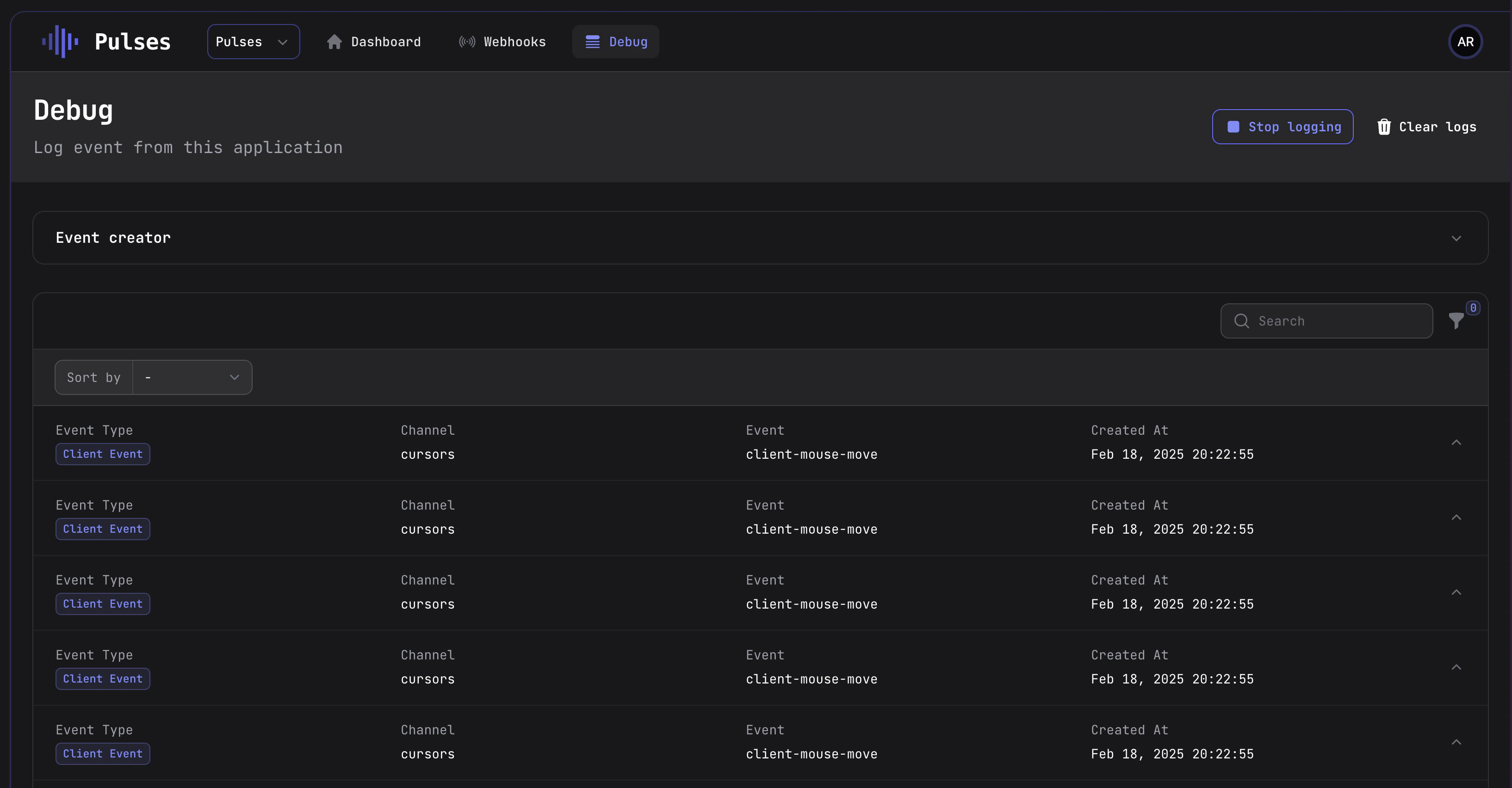 Debug console