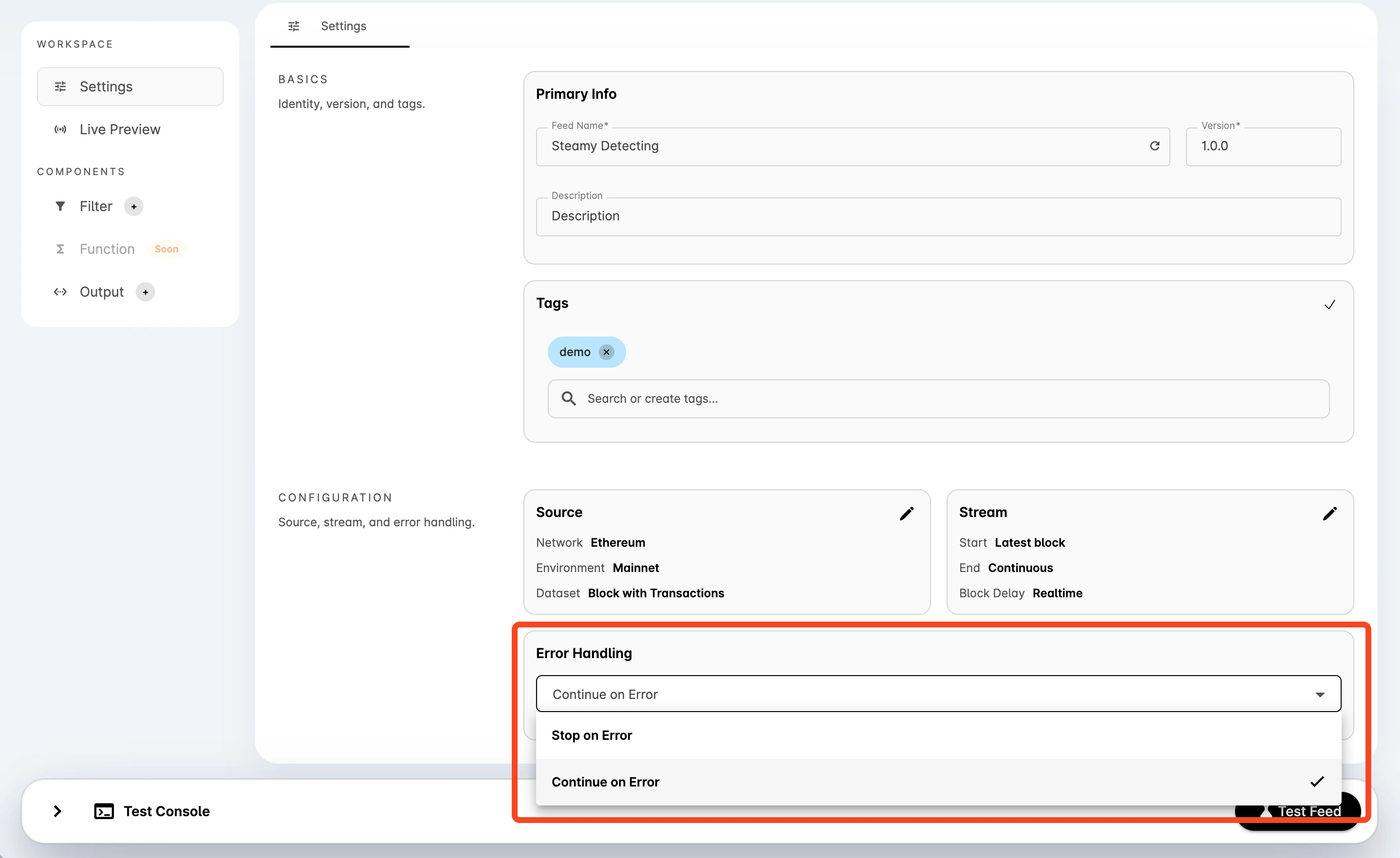 Error Handling selector
