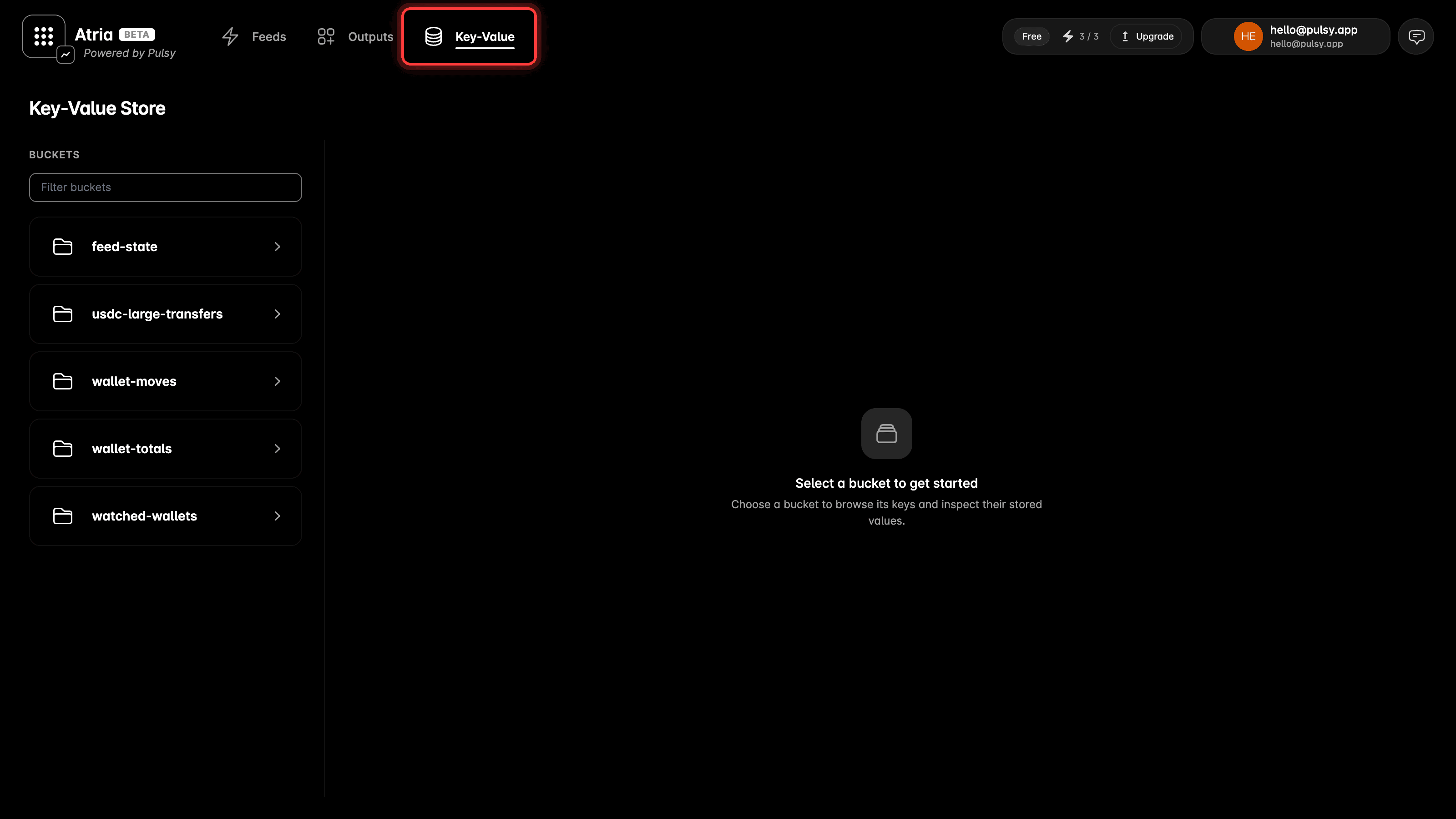 Key-Value in the top navigation