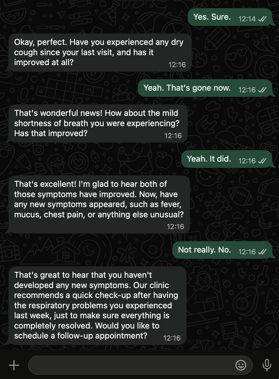 WhatsApp conversation