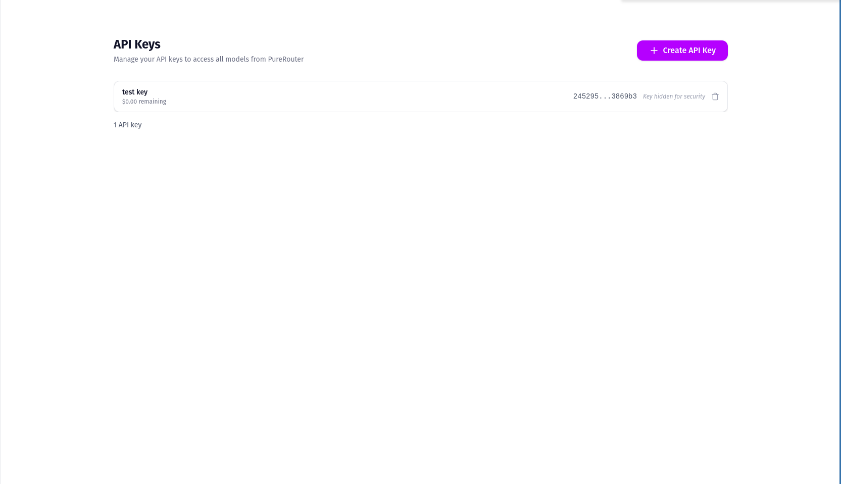 API Key List